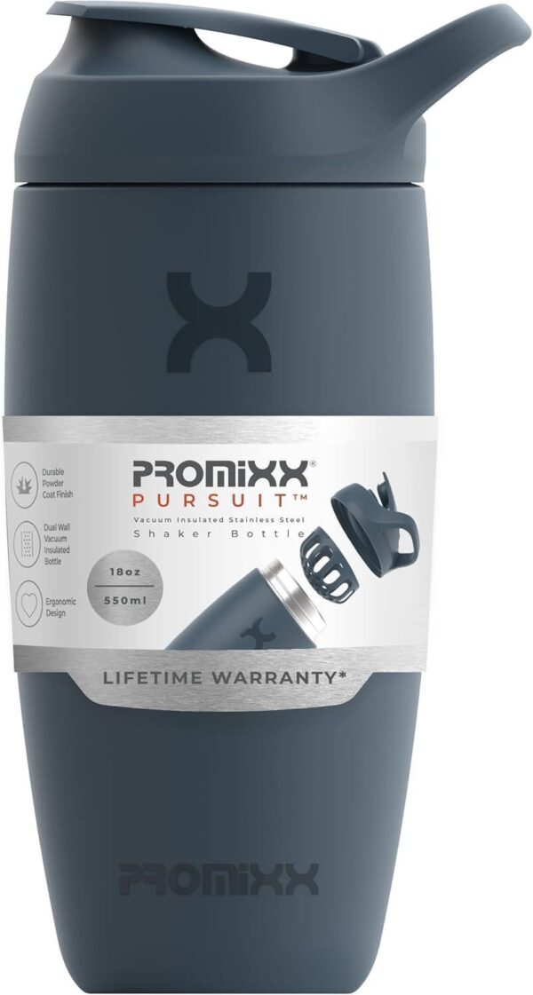 Insulated Stainless Steel Protein Mixer - 18oz Vacuum Sealed Shaker Bottle - Image 4